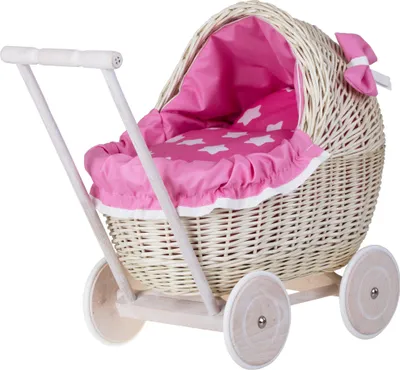 Produktbild von LILI Puppenwagen aus Weide Cremefarben 48X28 H26/47 CM