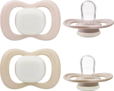 Immagine prodotto di B.Box succhietto in silicone 0-6m 2 pezzi Glow blush/latte