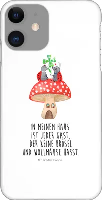 Produktbild von Mr. & Mrs. Panda Iphone 11 Handyhülle Marienkäfer Fliegenpilz - Weiß - Geschenk, Hülle, Haus, Handy Schutzhülle, Zuhause, Cover, Fleigenpilzhaus, Gute Laune, Pro, Wohnung