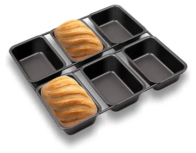 Immagine prodotto di Mini teglia per pane con 6 cavità, antiaderente, ideale per pane e dolci