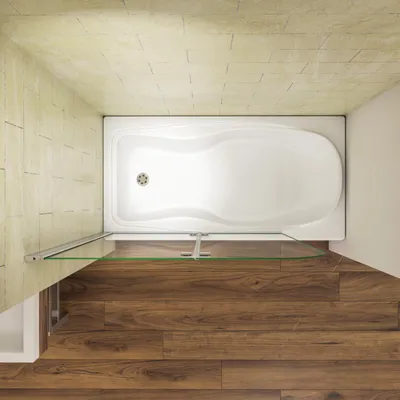 Produktbild von AICA 110cmx140cm Badewannenaufsatz 6mm NANO ESG-glas Faltwand 2-teilig Badewannenfaltwand Duschabtrennung Duschwand Trennwand