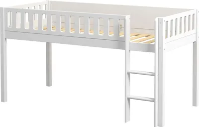 Produktbild von FURNLUX Hochbett Viggo Weiss 90x200cm / Hauptfarbe: Weiß / Abmessungen: 102 x 111 x 208 cm