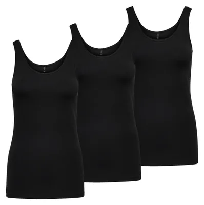 Produktbild von 3er Pack ONLY Damen Live Love Sleeveless Tank Tops