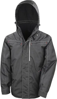 Produktbild von Result R326X | Denim Texture Rugged Arbeitsjacke +Wasserdicht - Farbe: Black - Größe: 3XL