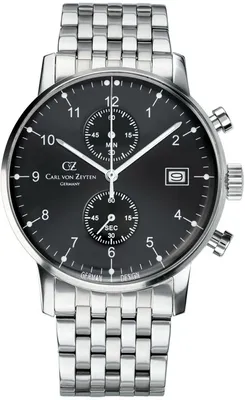 Image de Carl von Zeyten Eisenbach chronographe homme argent/noir CVZ0007BKMB