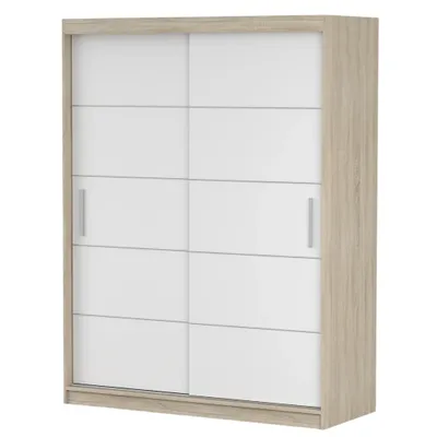 Image de Armoire à portes coulissantes Armoire 150 cm Sonoma/blanc avec baguettes décoratives Vista 06