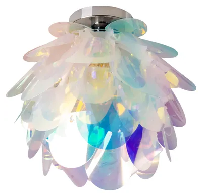 Produktbild von Deckenleuchten - Deckenleuchte "FORA" Ø: 40cm irisierend, Deckenlampe im Romantic Style, aus Metall und Kunststoff in irisierend, 36 cm hoch, Ø 40 cm, E27-Fassung