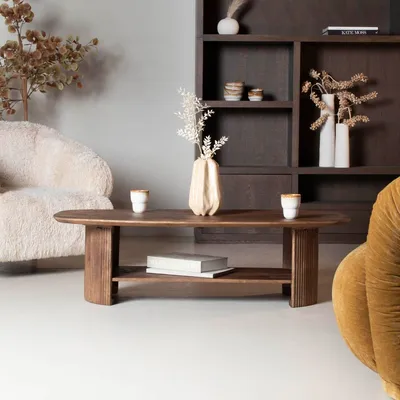 Productafbeelding van Salontafel Lorna Bruin 130cm - Giga Meubel
