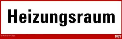 Produktbild von Aufkleber nach DIN 4066 Hinweisschild Feuerwehr " Heizungsraum " 210x74 mm