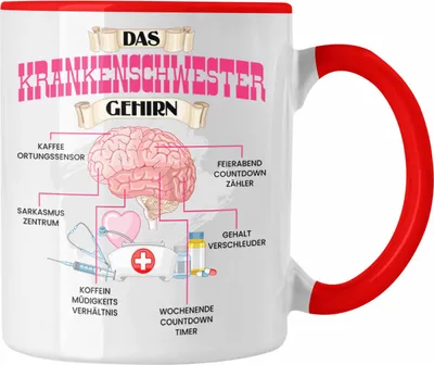 Produktbild von Trendation - Krankenschwester Tasse Lustiges Geschenk für Krankenhaus Schwestern Spruch Becher Geburtstag Weihnachten (Rot)