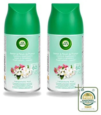 Imagen del producto de 2 unidades de recambio para ambientador automático Air Wick Freshmatic, aroma "Brisa de Primavera", 250 ml, pack ahorro