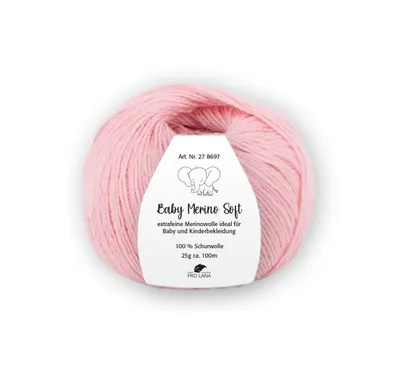 Produktbild von Pro Lana Baby Merino soft 25 g Wolle Extraweiche Schurwolle für Babys 100 m, Farbe:033 - rosa