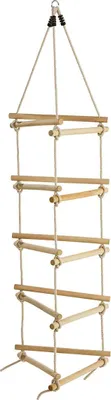 Image de GARTEN-NEXT corde corde à grimper échelle de corde échelle de corde 3D 3 côtés avec échelons en bois accessoires