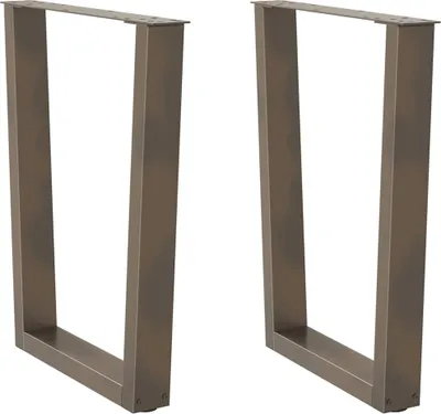 Obrázok produktu pre Nohy k jedálenskému stolu v tvare V, 2 ks, prírodná oceľ, 60 x (72-73,3) cm, oceľ
