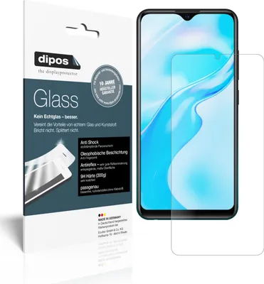 Produktbild von 2x Schutzfolie für Vivo Y1s matt - Anti-Shock 9H Folie dipos Glass Kunststoffglas
