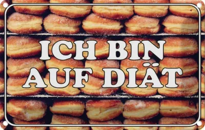 Produktbild von vianmo Blechschild 12x18 cm ich bin auf Diät Dekoration Spruch Zitat