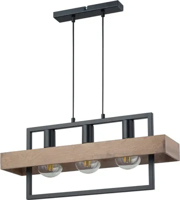Zdjęcie produktu dla Lampa wisząca Robin czarno-brązowa 3xE27x15W metal wym:80x61x15cm IP20 Sigma Lighting