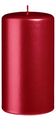 Produktbild von Stumpenkerzen Metallic Glanz Weihnachtsrot Rot 150 x Ø 80 mm, 6 Stück