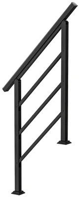 Produktbild von Treppengeländer für 1-3 Stufen, 94cm Winkelverstellbar Handlauf Außen und Innen Metall Schwarz