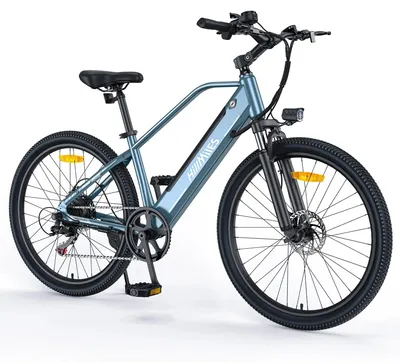 Immagine prodotto di MileTrail - Mountain bike elettrica - Motore da 250 W - Batteria al litio da 36 V 13 Ah - 25 km/h - Forcella ammortizzata - 7 marce - Freni a disco - Blu