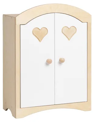 Image de Van Dijk Toys Jouets en bois Vestiaire de poupée - Naturel avec blanc (qualité crèche)