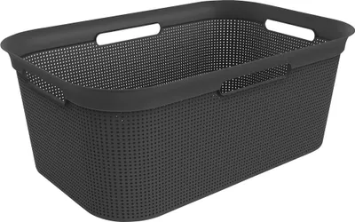 Produktbild von Wäschekorb für Mangel Rotho Brisen 41L schlichtes und stilvolles Design Boxen schwarz