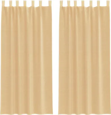 Produktbild von vidaXL Voile Vorhänge mit Stangentaschen 2 Stk. Sandfarbe