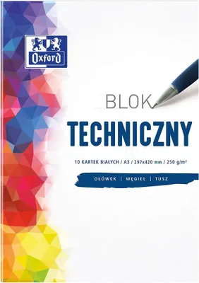 Zdjęcie produktu dla Blok techniczny A3 10 kartek, biały, Oxford