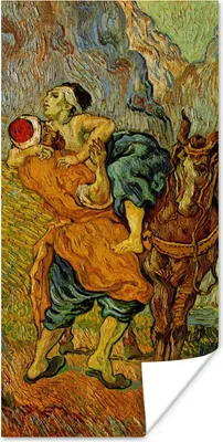 Produktbild von MuchoWow® Poster Der barmherzige Samariter - Vincent van Gogh 80x160 cm - Kinderzimmer