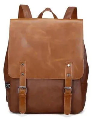 Produktbild von Uni Rucksack wasserdicht für 12,9 Zoll Laptop Schultertasche Herren Damen Schultasche Braun