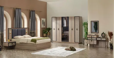 Obrázek produktu pro Moderní ložnice kompletní sada 6 ks designové postele šatní skříň