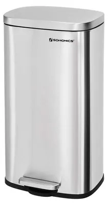 Produktbild von Treteimer 30 L mit Absenkautomatik, Edelstahl, Silber, 35 x 23,8 x 63 cm