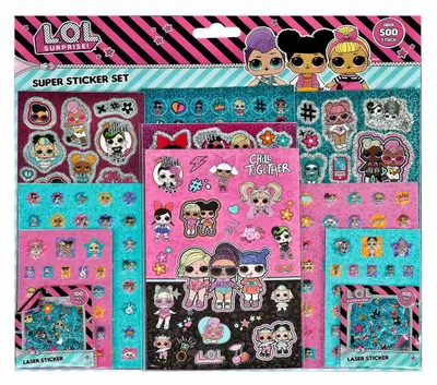 Produktbild von LOL Surprise Aufkleber Set 500 bunte Sticker für kreative Bastelideen