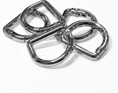 Karabiner D-Ring 5 Stk. Metall Ringkarabiner Schlüsselring Taschenkarabiner Größen- und Farbwahl silber