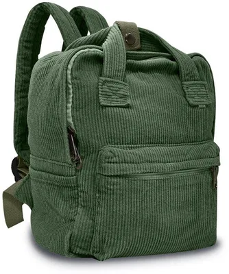 Produktbild von Cord-Rucksack für Schule und Reisen, uni, Grün, Cordury