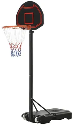 Image de Panier de basket réglable pour enfants | Couleur : Noir | Dimensions : 49 x 131 x 195-250 cm