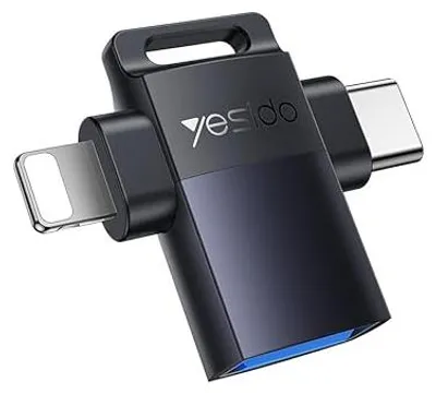 Zdjęcie produktu dla YESIDO GS35 Adapter OTG 2w1 USB-C/Lightning USB 3.0 5Gbps High Speed