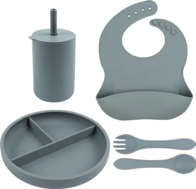 Produktbild von 4pc Passatwinde Baby Silikon Saugen Entwöhnung Set - Kinder Kleinkind Bleiben Sie Dran Entwöhnung Lebensmittelbehälter Teller  - Von Tiny Dining