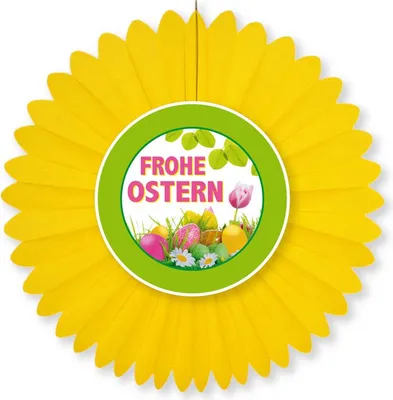 Produktbild von Dekofächer Frohe Ostern gelb 60 cm