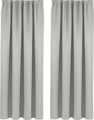 Image de Rideaux en velours de lin - 2 pièces - 100 % polyester - Stores enrouleurs/rideaux - Occultants et isolants - Gris - 135 x 175 cm