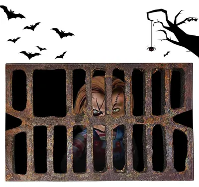 Produktbild von Halloween-Fußmatte „Willkommen“, Horrorfilm-Fußmatte, 3D-Fußmatte für drinnen und draußen, Fußmatte mit Clown-Halloween-Dekoration, 3D-Halloween-Fußmatte, Gruselmatte für drinnen