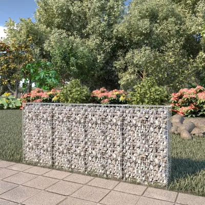 Obrázok produktu pre Maison Exclusive - Gabiónová stena s krytmi, pozinkovaná oceľ 200x20x85 cm