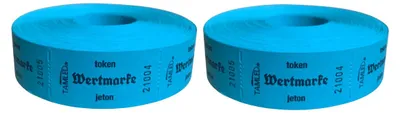 Produktbild von Bonrolle WERTMARKE blau dreisprachig 2 Rollen je 1000 Abrisse perforiert