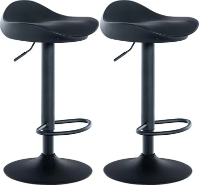 Produktbild von 2er Set Barhocker GOKAR - Kunstleder Schwarz 39x40x66 cm | Barstuhl Drehbar Tresenhocker Tresenstuhl Kneipenhocker Kneipenstuhl