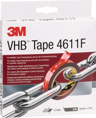 Obrázok produktu pre 3M VHB vysokoúčinná lepiaca páska 4611F, 19 mm x 3 m, sivá