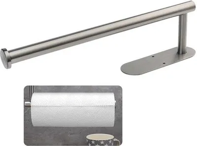 Produktbild von Unyqoos® Selbstklebender Küchenrollenhalter aus Edelstahl 304 – bohrfreie Montage für Fliesen & Glas, integrierte Bremse, platzsparendes modernes Design