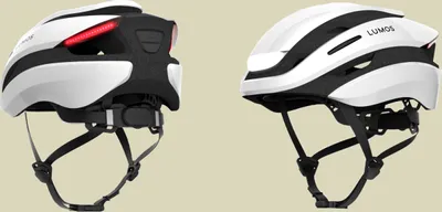 Produktbild von Lumos Ultra Fahrradhelm LED Helm Blinker hinten M/L 54-61cm jet white weiß