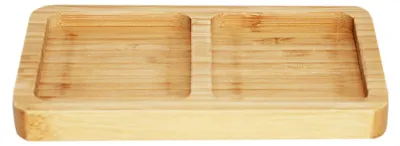 Immagine prodotto di Piatto di servizio in bambù, set da 2 - Piatto per snack - 16,6 x 10,2 x 1,6 cm
