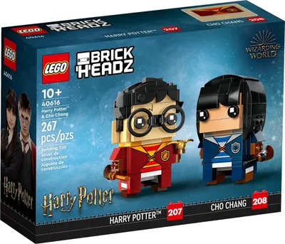 Produktbild von LEGO BrickHeadz Harry Potter & Cho Chang 40616, mit Goldenem Schnatz & Besen, aufhängbar, 8 cm, 267 Teile, Kunststoff, Mehrfarbig, ab 10 Jahre