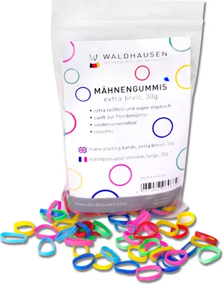 Produktbild von Waldhausen Mähnengummis extra breit multicolor elastisch reißfest